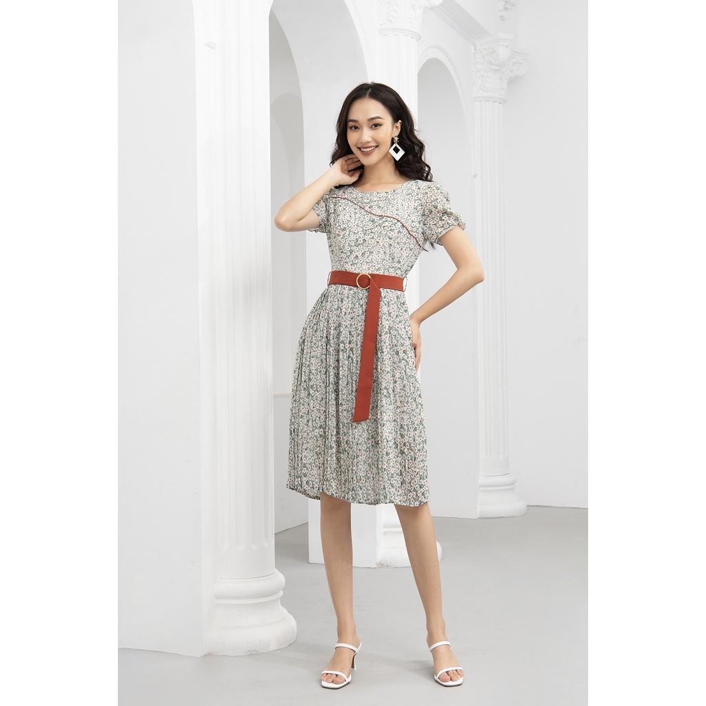 Đầm Hoa Nhí Thiết Kế Nữ Họa Tiết LUPERI LFV3186 Kiểu Dáng Midi Xếp Ly Phù Hợp Đi Làm Đi Chơi Đi Dạo Phố