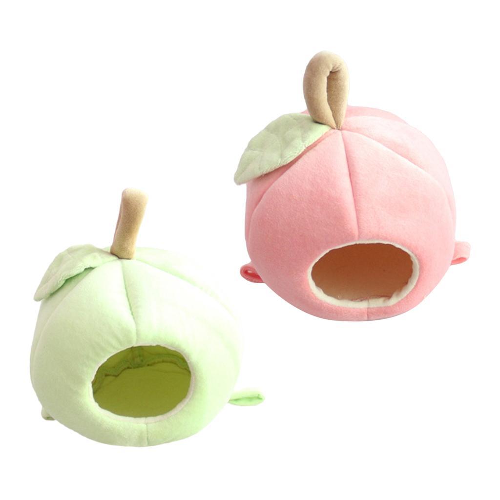 2 Pieces Apple Shape Warm Plush Hammock Small Animal Cage Hamster Hammock