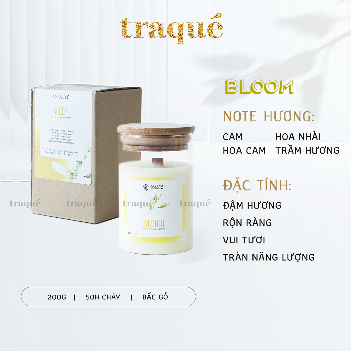 Nến thơm tinh dầu cao cấp không khói an toàn Candle Cup - BLOOM - M - 200G