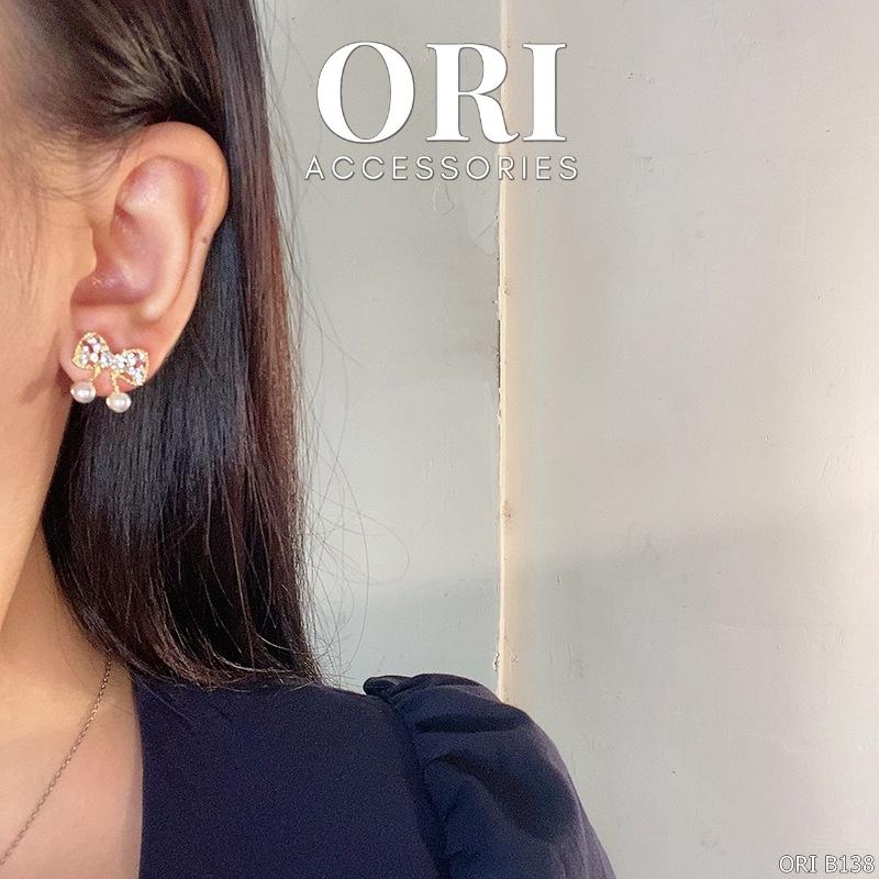 Bông tai hình Nơ đính đá Artemis xinh xắn ORI ACCESSORIES B138