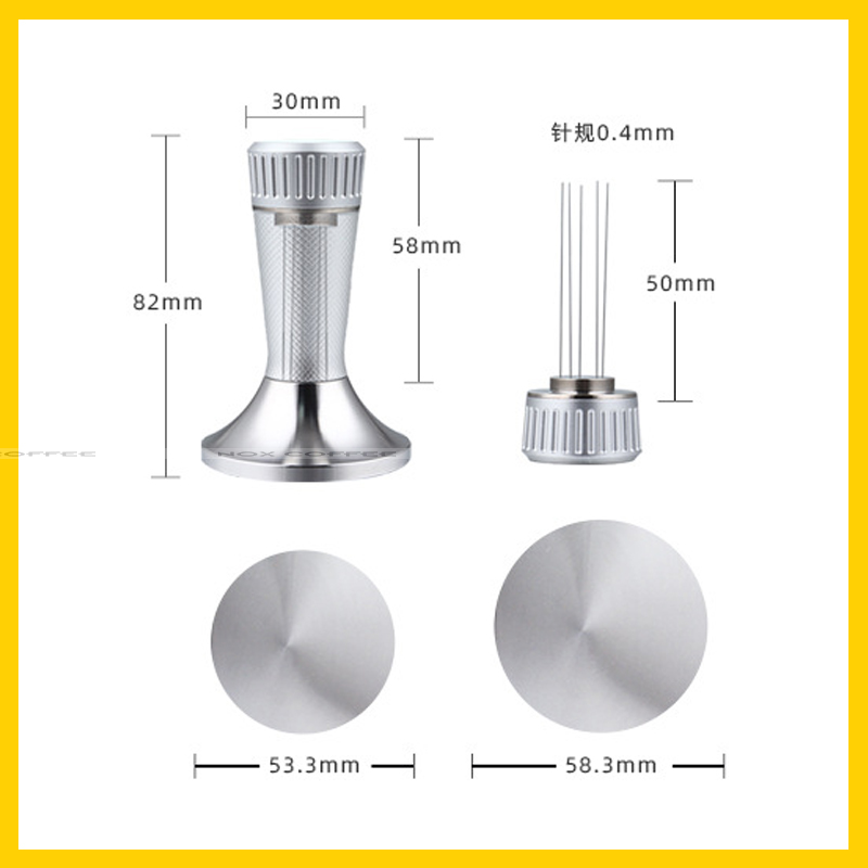 Nén cà phê kèm dụng cụ đánh tơi bột cà phê | Size 53,3mm và 58,3mm