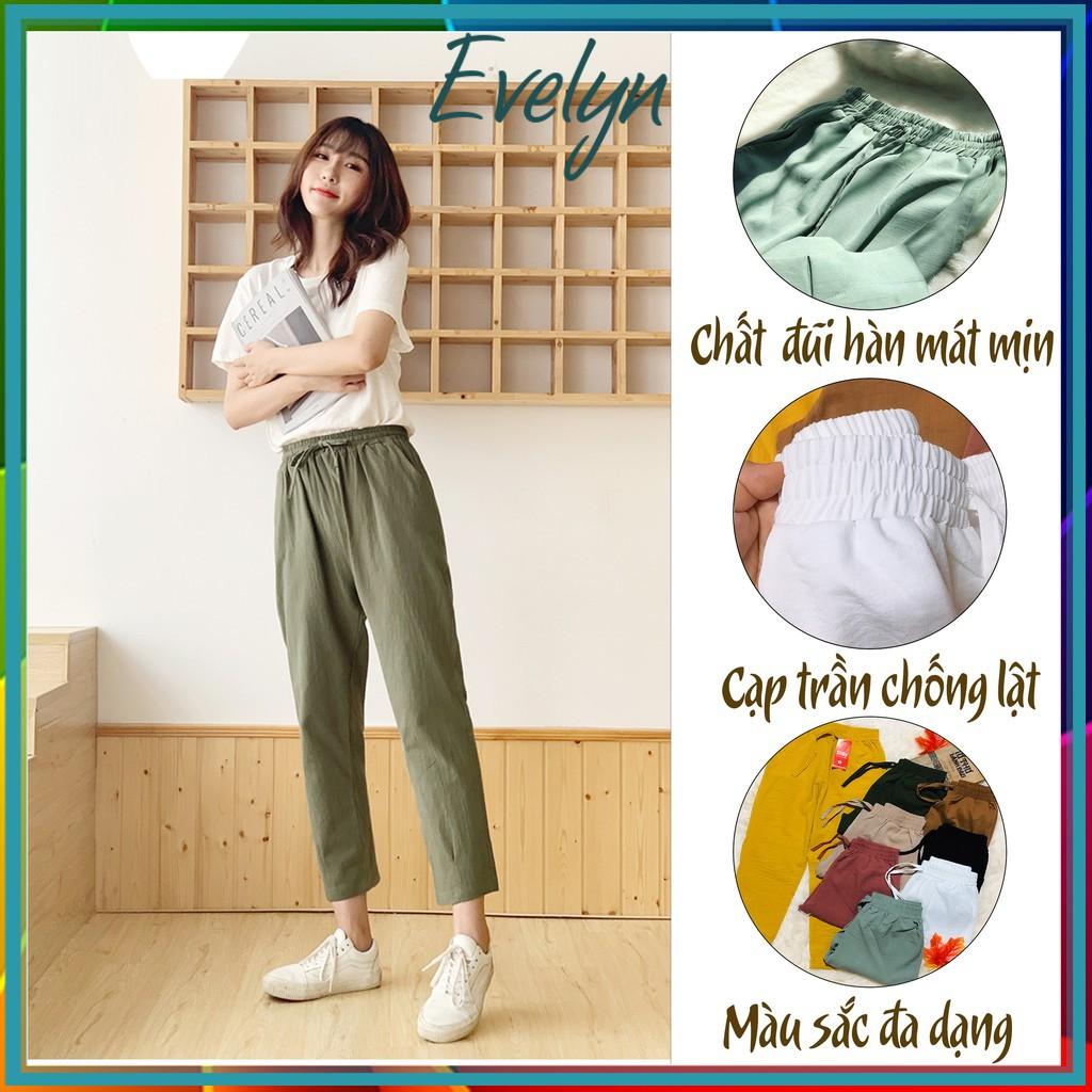 Quần đũi nữ baggy Evelyn đũi hàn siêu mát dáng xinh