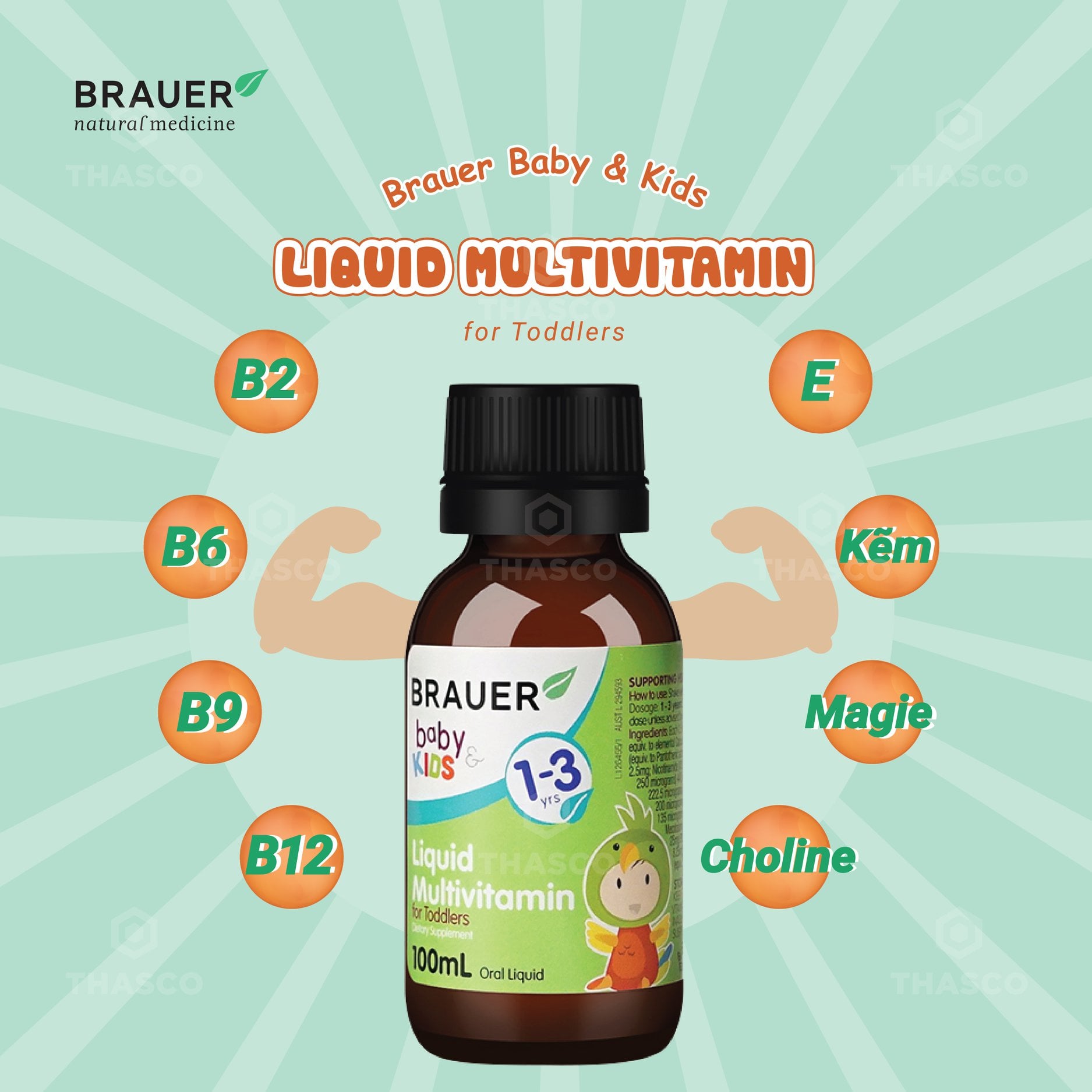 Vitamin tổng hợp cho trẻ Brauer Multivitamin Úc hỗ trợ trẻ phát triển cân đối, tăng sức đề kháng, giảm biếng ăn, giúp trẻ ngủ ngon - OZ Slim Store