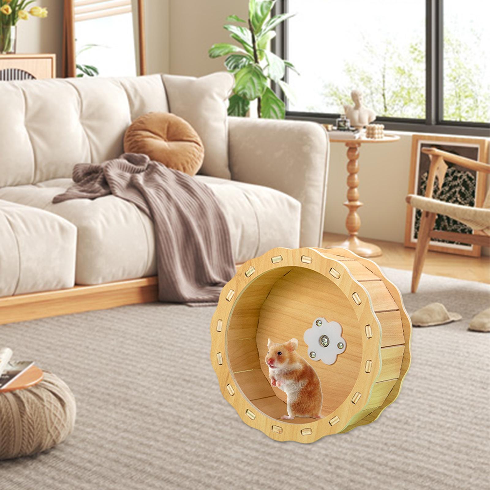 Hamster Running Wheels Mute Wooden Rotary Runner for Hedgehog Ferret Hamster