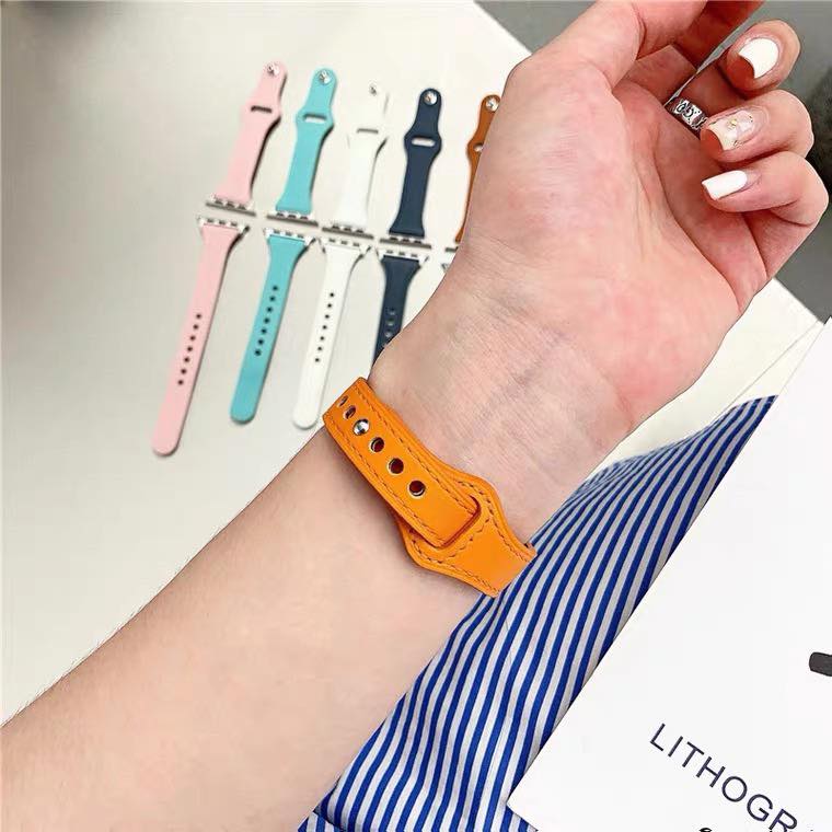 Dây Da bản nhỏ thời trang siêu đẹp cho applewatch 6/5/4/3/2 cho nữ