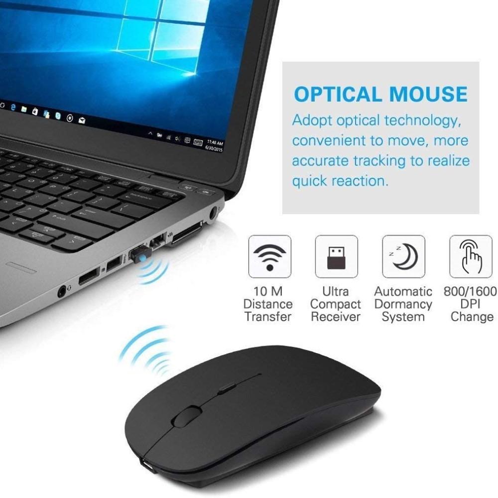 Bluetooth 4.0 + 2.4G Không Dây Hai Chế Độ Sạc 2 Trong 1 Chuột 1600 DPI Công Thái Quang Di Động Chuột Cho laptop Máy Tính Bảng