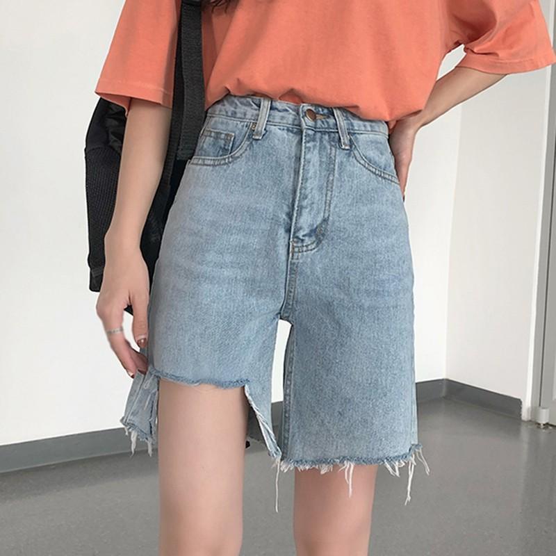 Quần Short Jean Ống Rộng Thời Trang Mùa Hè Dành Cho Nữ