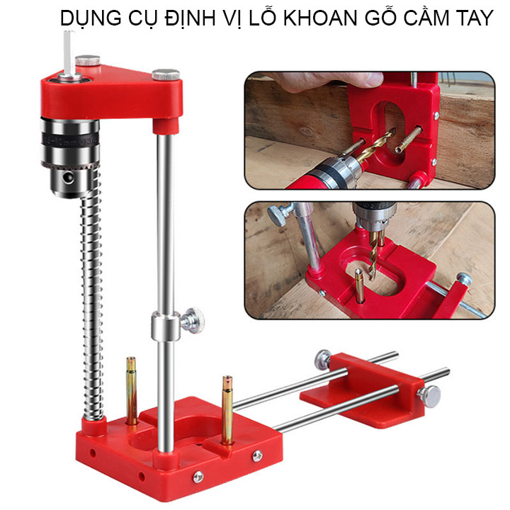 Dụng cụ định vị lỗ khoan cầm tay thông minh, có sẵn đầu kết nối và mũi khoan, nhiều chức năng