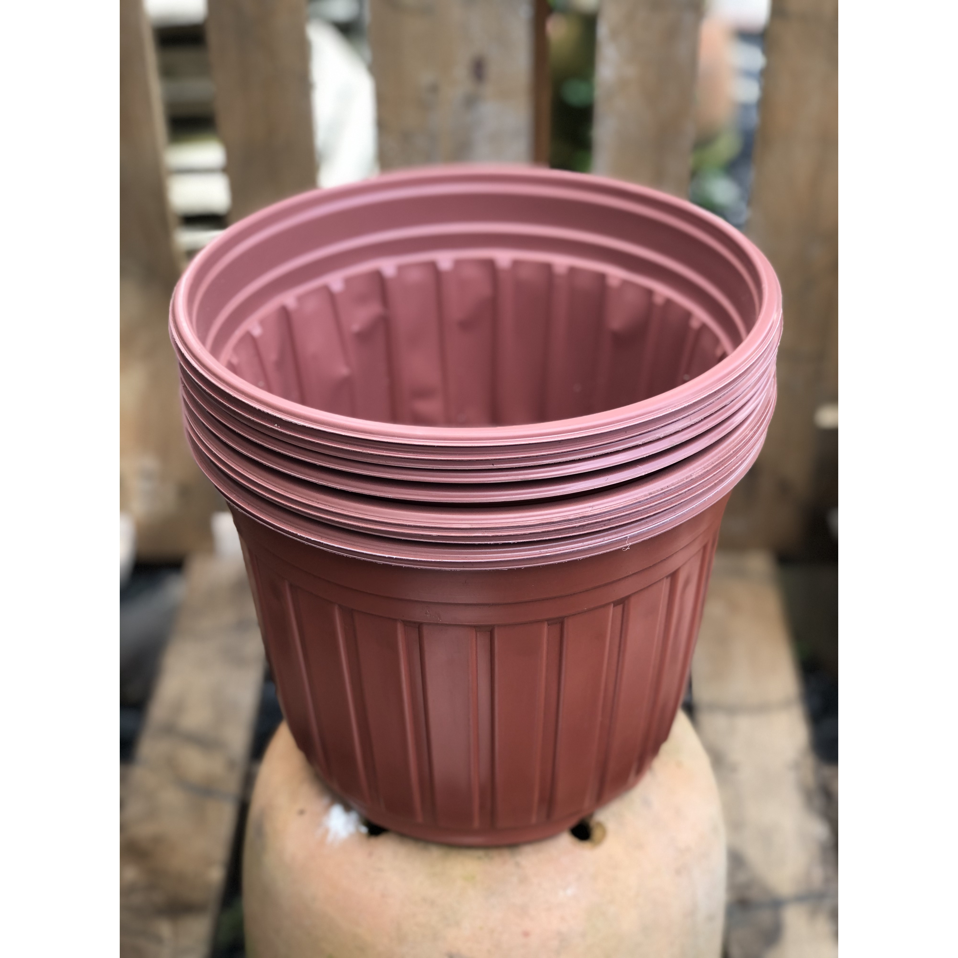 Bộ 10 chậu trồng cây màu nâu kích thước fi 280 x 205 mm