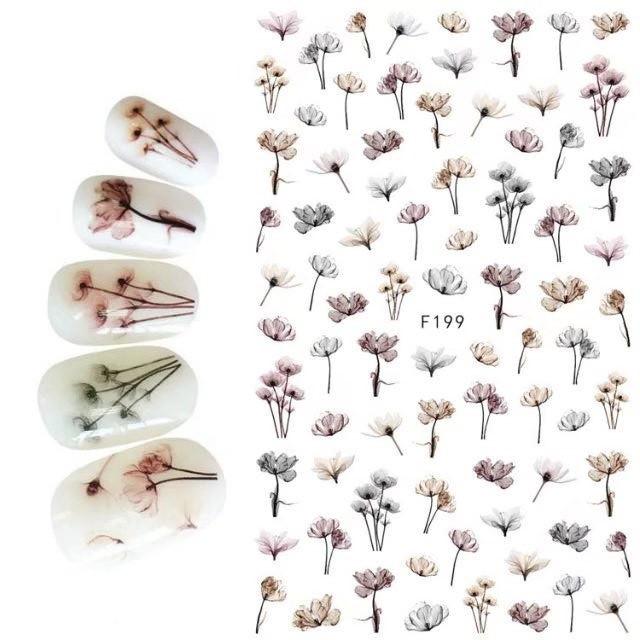 Sticker nails - hình dán móng 3D bồ công anh