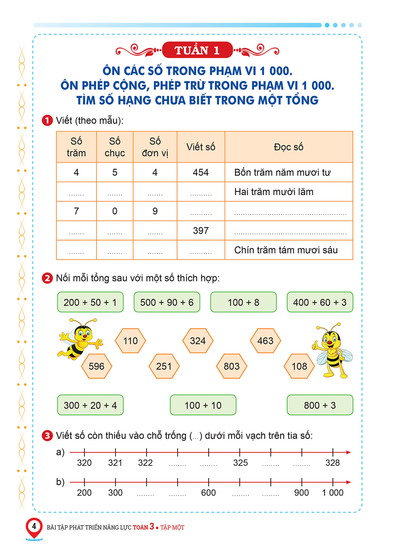 Bài tập phát triển năng lực Toán 3 Tập 1 (Bám sát SGK Kết Nối)