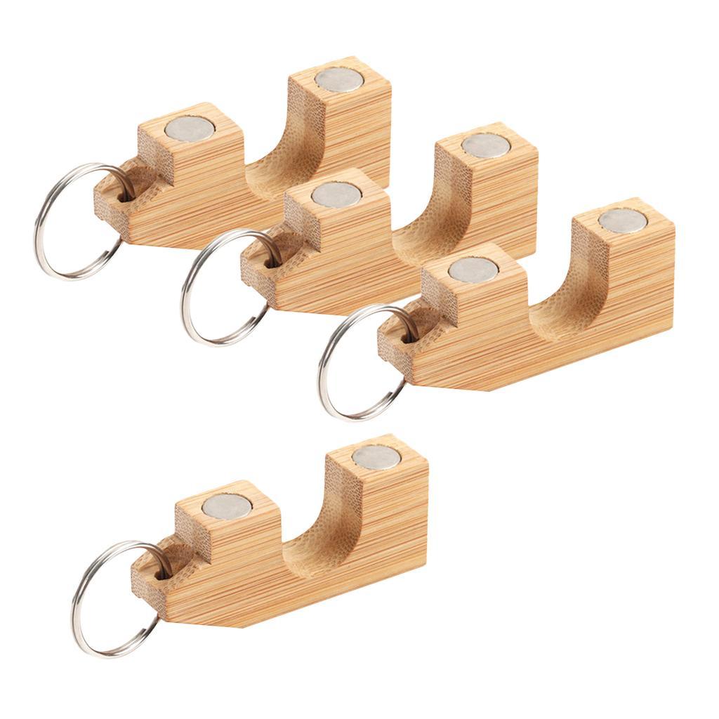 4pcs Wooden Fly Fishing Rod Rack Holder Magnetic Rod Guard Transport System