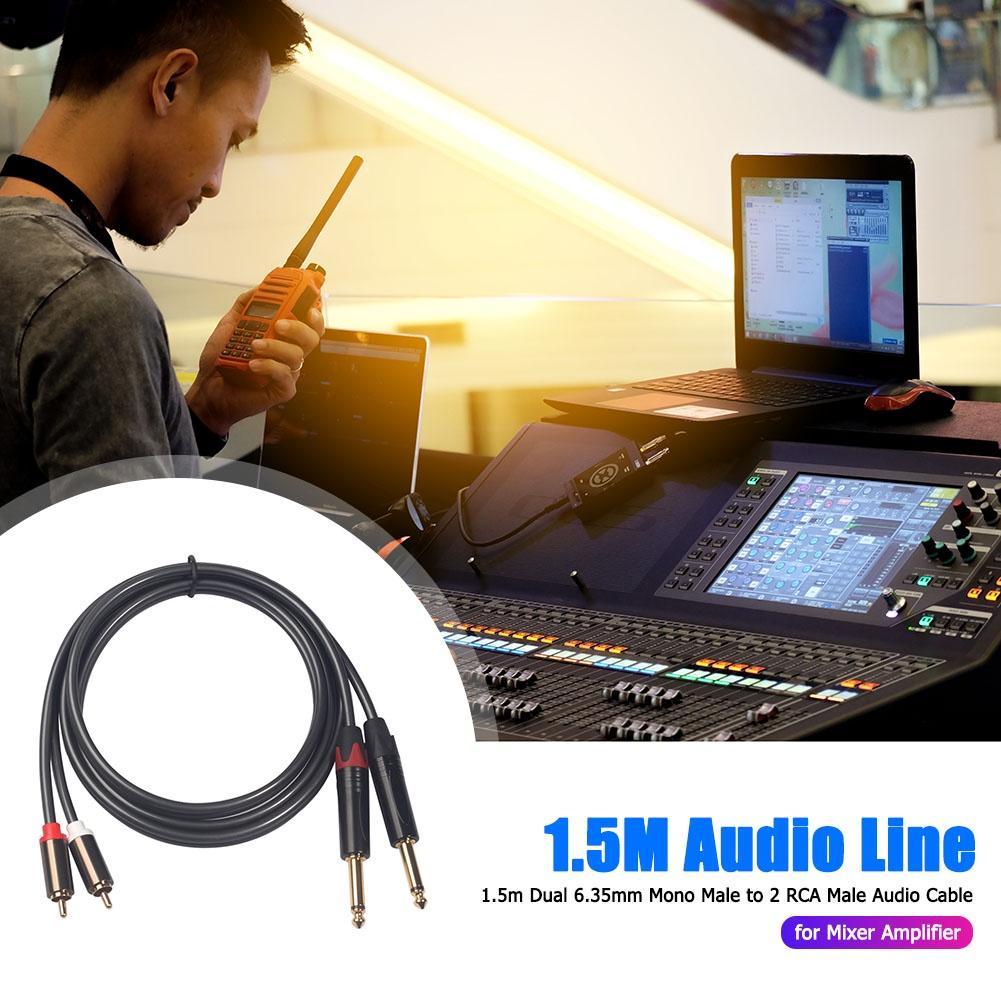 Cáp ChuyểN ĐổI Âm Thanh RCA KéP 6.35mm 1 / 4 TS Mono Sang RCA 4.9ft