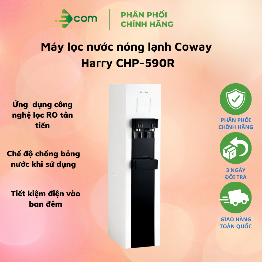 Máy lọc nước tích hợp nóng lạnh Coway CHP-590R (HARRY) - Hàng Nhập Khẩu