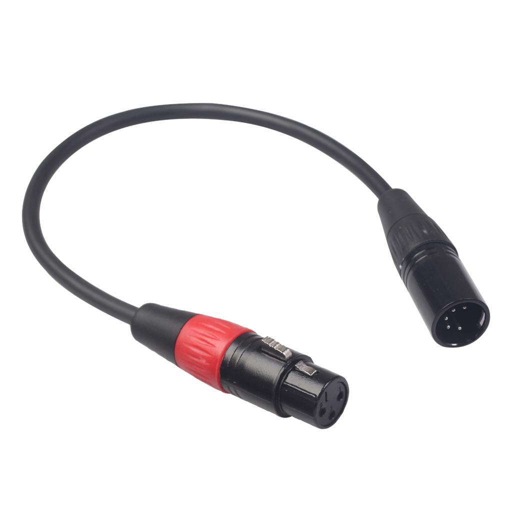 3 Pin Female to 5 Pin Male Cable XLR Camera Stereo Audio Transfer
