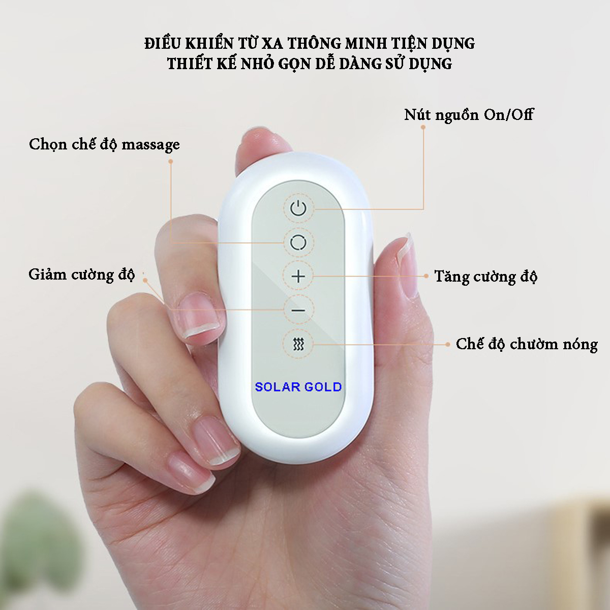 Máy massage cổ vai gáy tích hợp 4 đầu massage, chức năng chườm nóng, có remoss điều khiển, pin sạc 5V/800mA, giải pháp trị liệu hiệu quả