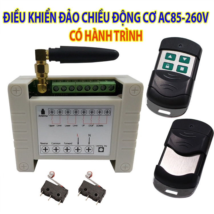 Công tắc điều khiển đảo chiều động cơ AC85-260V có hành trình V5_Tần số 433Mhz