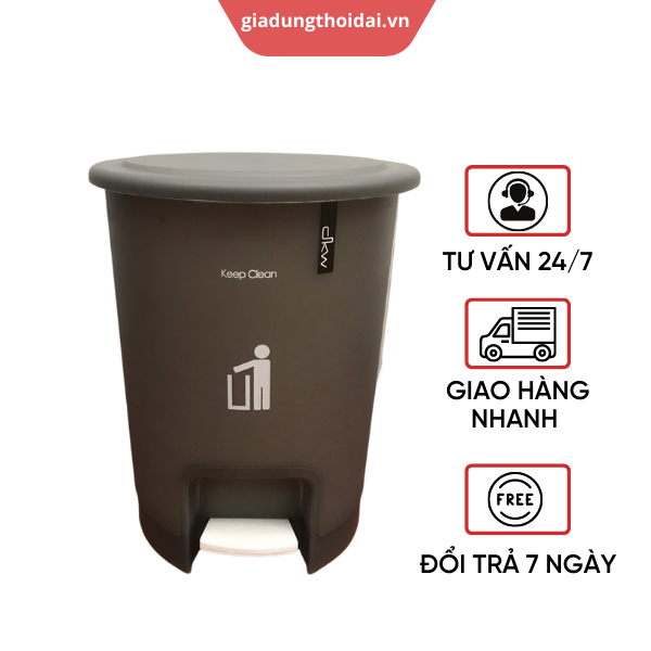 Thùng Rác Nhựa Đạp Chân Giá Rẻ DKW 10 Lít (Thái Lan