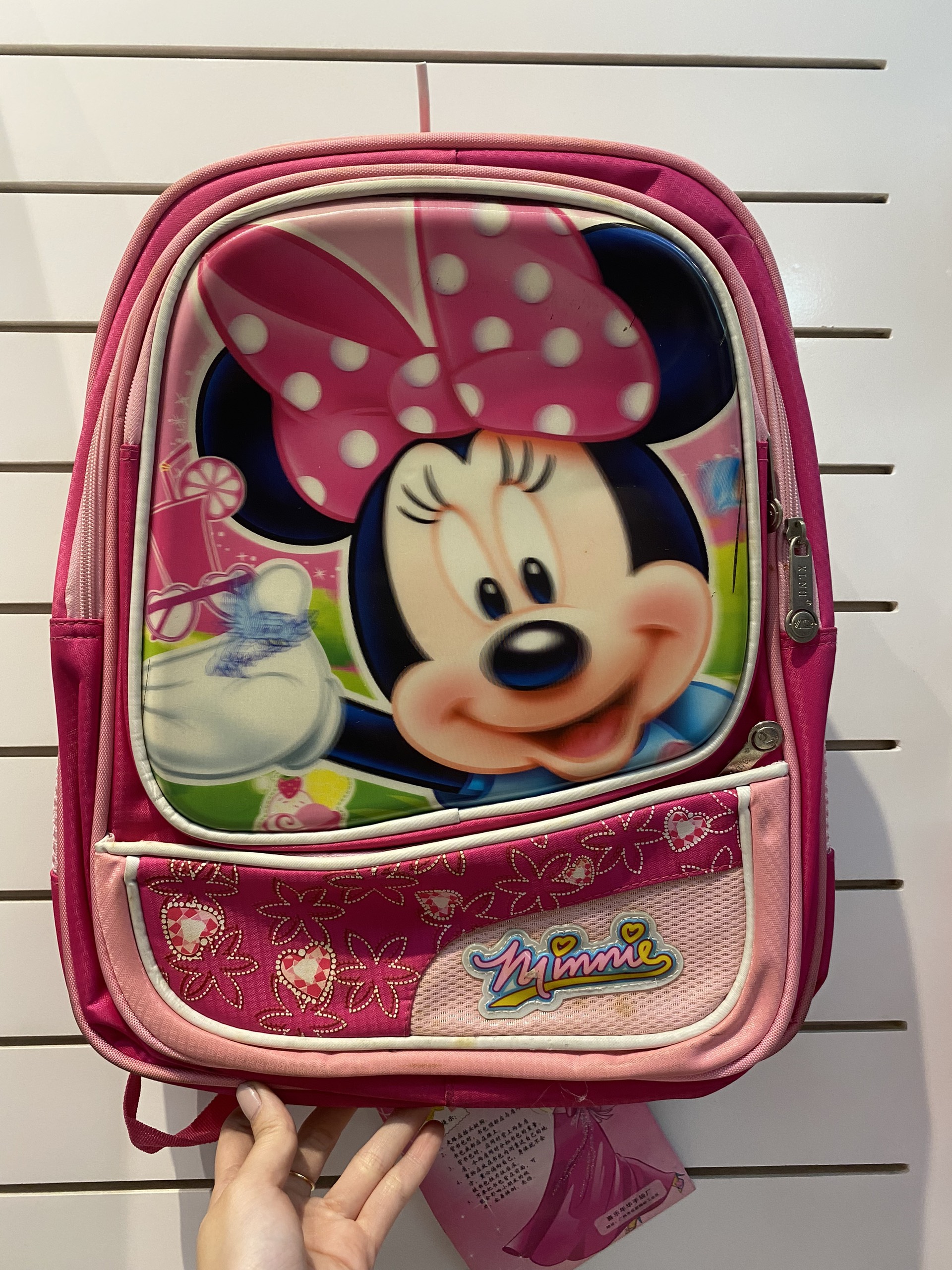 Balo 16'' nhiều ngăn hình chuột Minnie màu hồng đậm siêu xinh cho học sinh bé gái - C5115581-M