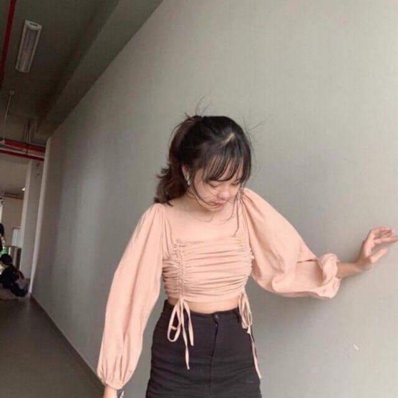 Áo kiểu dây rút tay bồng