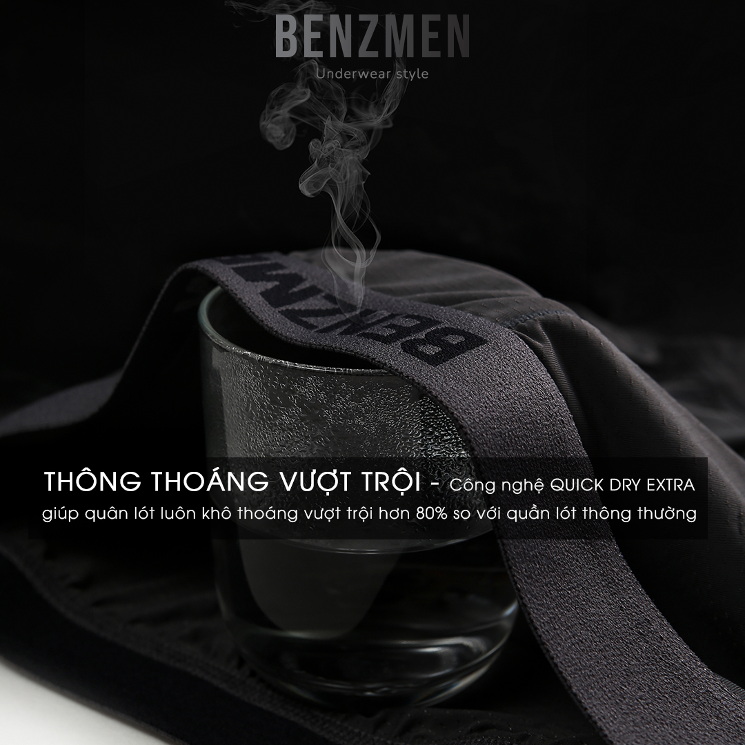 COMBO 5 Quần Sịp Boxer Thông Hơi, Quần Lót Nam BENZMEN Có Lỗ Thông Hơi, Thoáng Khí, Chất Liệu Polyamide Kháng Khuẩn, Khử Mùi Hiệu Quả BX02