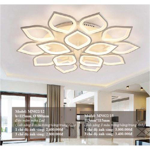Đèn LED Mâm Ốp Trần MN022 , Đèn Led Trang Trí Phòng Khách, Đèn ốp trần phòng ngủ - 3 Chế Độ Sáng