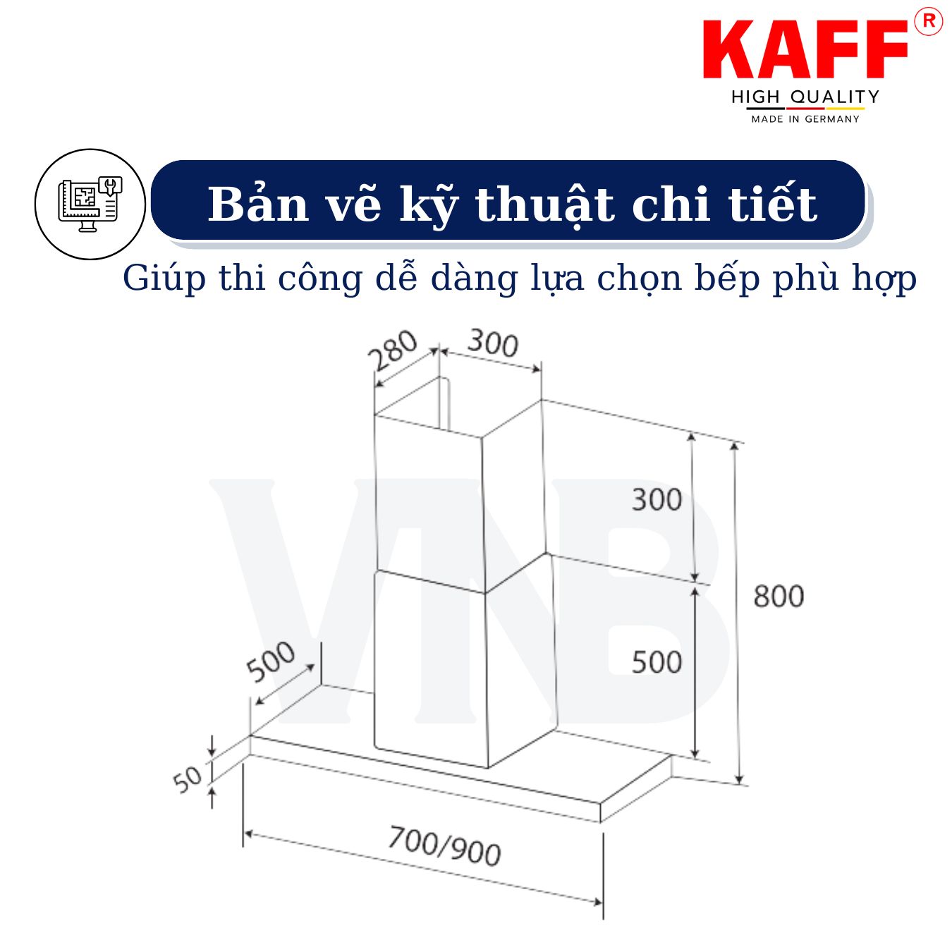 Máy hút mùi toa kính 900mm KAFF KF_FL90RH Tặng bộ lọc than thay thế _ Hàng Chính Hãng