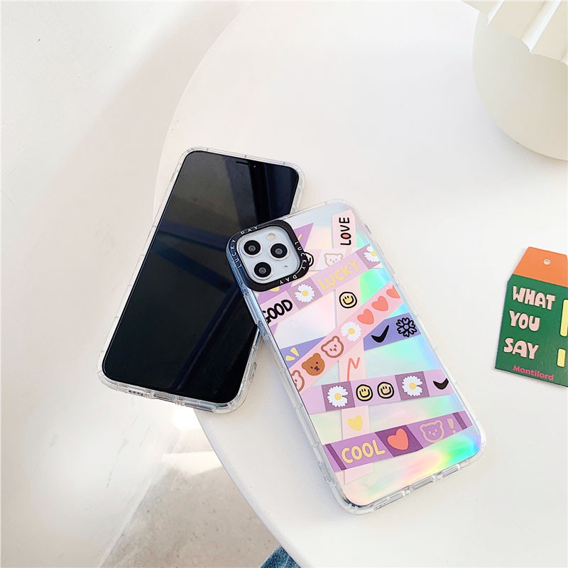 Ốp Lưng iPhone Viền Trong Sticker Phản Quang Dành Cho iPhone 6 / 6 Plus / 7 / 7 Plus / 8 / 8 Plus / X / Xs / Xs Max / 11 / 11 Pro / 11 Pro Max / 12 / 12 Pro / 12 Pro Max