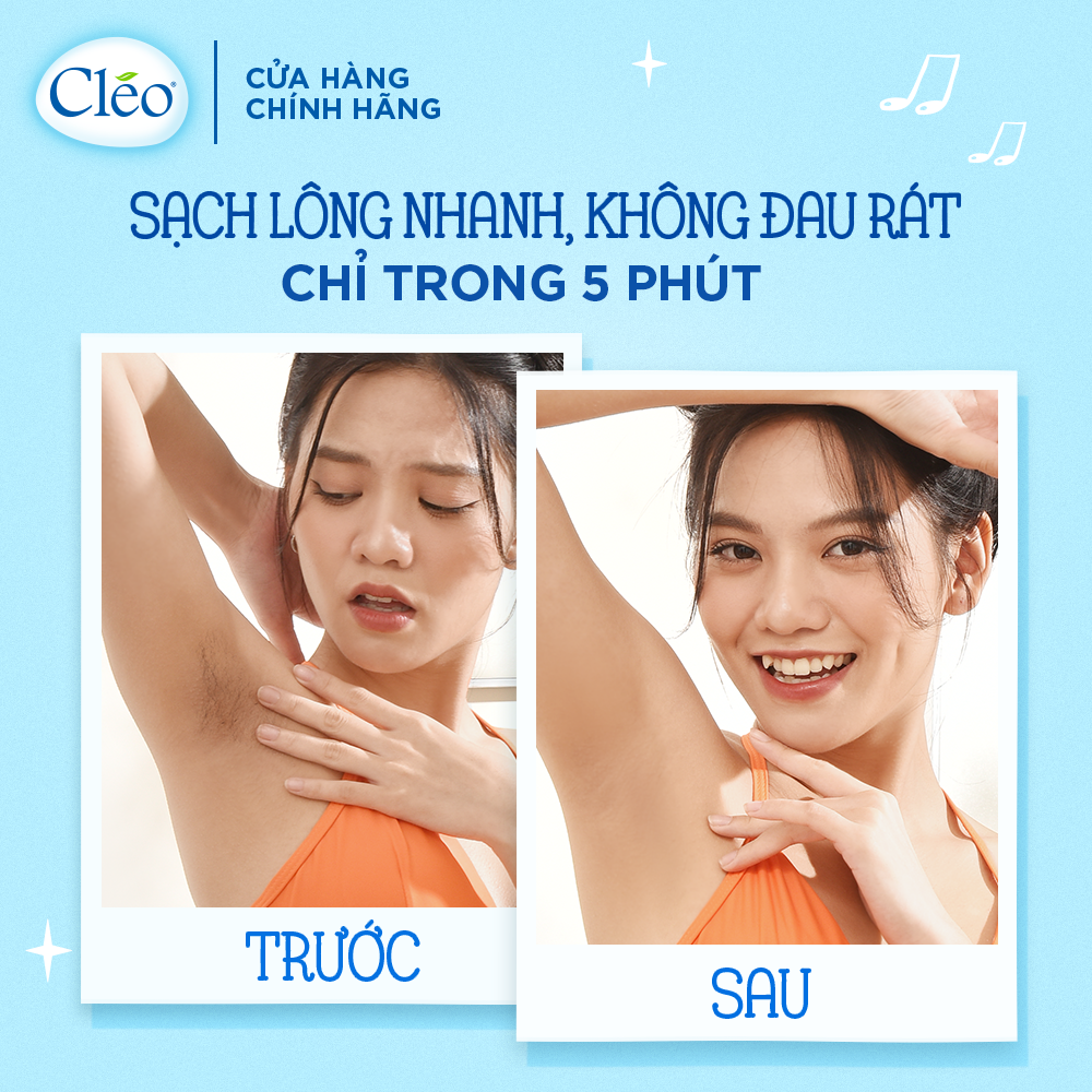 Combo 2 hộp Kem Bơ Tẩy Lông Cléo 50g/ hộp Hương Thơm Dễ Chịu Công Thức Đột Phá cho Mọi Loại Da kể cả Da Nhạy Cảm