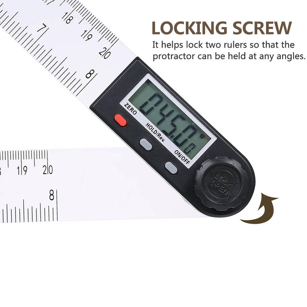 0-200mm Multifunctional Digital LCD Display Angle Ruler 360° Electronic Goniometer Protractor Measuring Tool with Hold