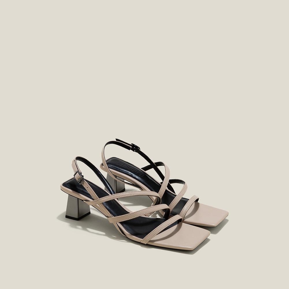Vascara Sandal Dây Mảnh Nhấn Gót Hiệu Ứng Aluminium - SDN 0763