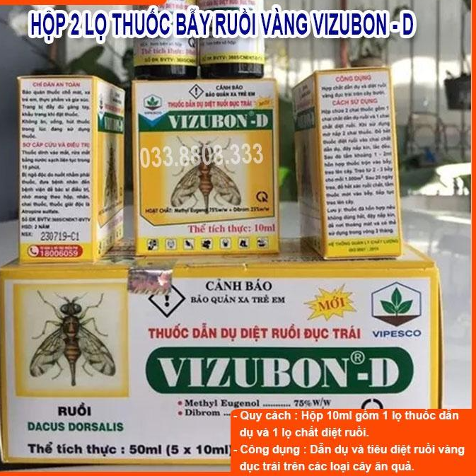 2 Lọ dẫn dụ diệt ruồi vàng Vizubon-D - chất lượng tốt, an toàn cho người dùng