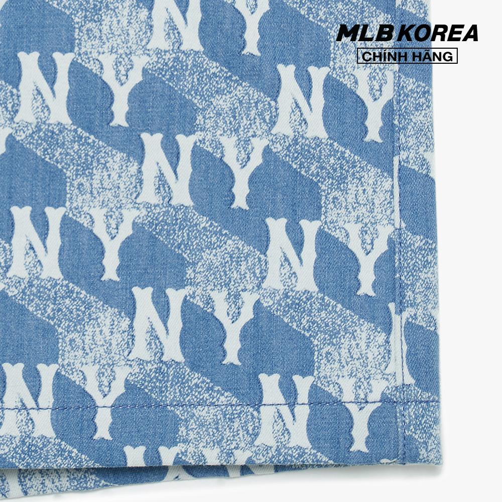 MLB - Quần shorts jeans nam Cube Monogram 3LDPM0433