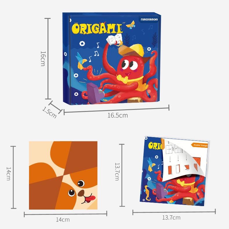 Đồ chơi Bộ giấy origami 152 tờ bản Tiếng Anh KB216067, giấy màu thủ công có hình mẫu cho bé