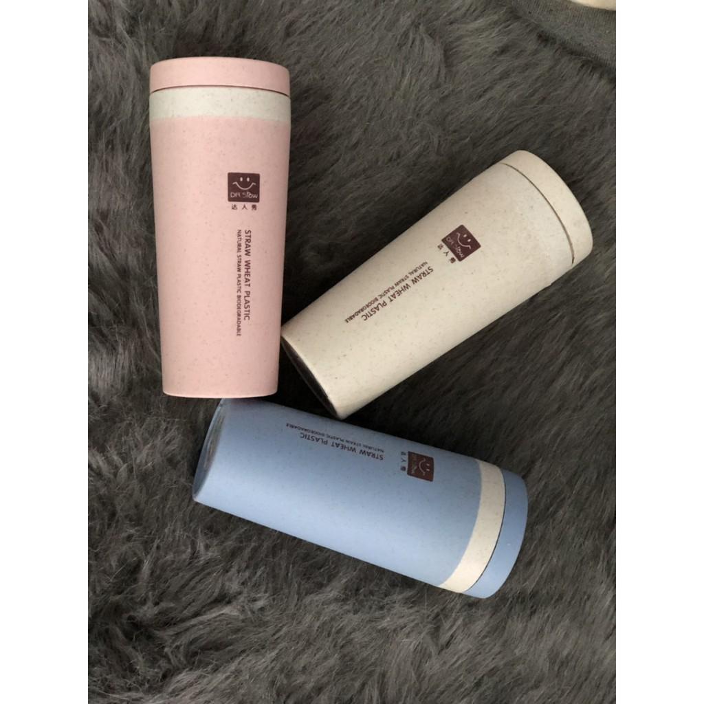 Cốc Chịu Nhiệt Có Nắp Sáng Tạo - Trẻ Trung - Chất Liệu Lúa Mạch Thể Tích - 300ml