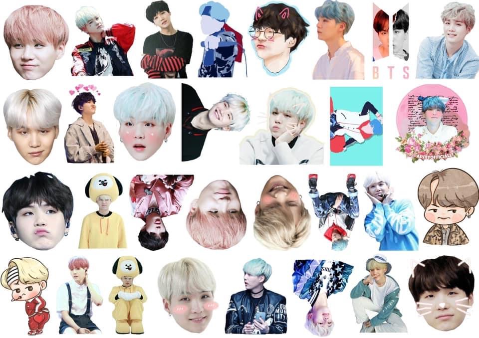 Sticker dán jimin BT21 31 hình khác nhau ép lụa/ Hình dán chimmy bt21