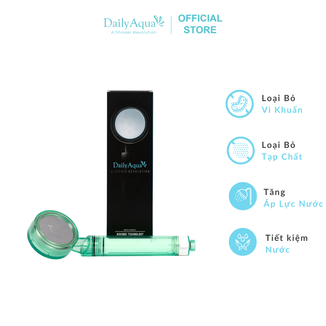 Vòi Sen Lọc Nước Daily Aqua - Loại Bỏ Vi Khuẩn, Tạp Chất, Cặn Bẩn &amp; Tăng Áp Lực Nước