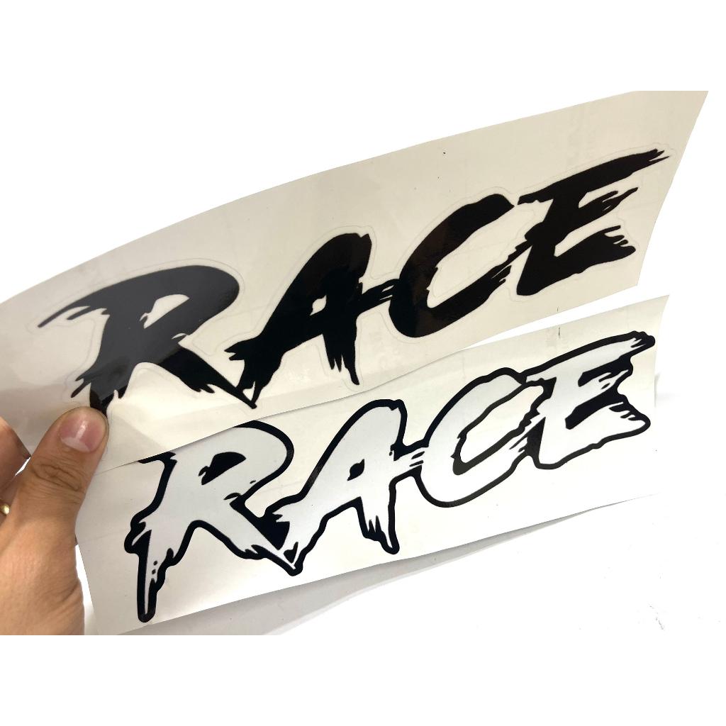 Tem dán xe, sticker dán xe máy xe đạp điện chữ RACE, TAFU, DINO chất liệu chống nước,chống rách - ANCHI PRINTING - Chữ Xanh nền Trắng