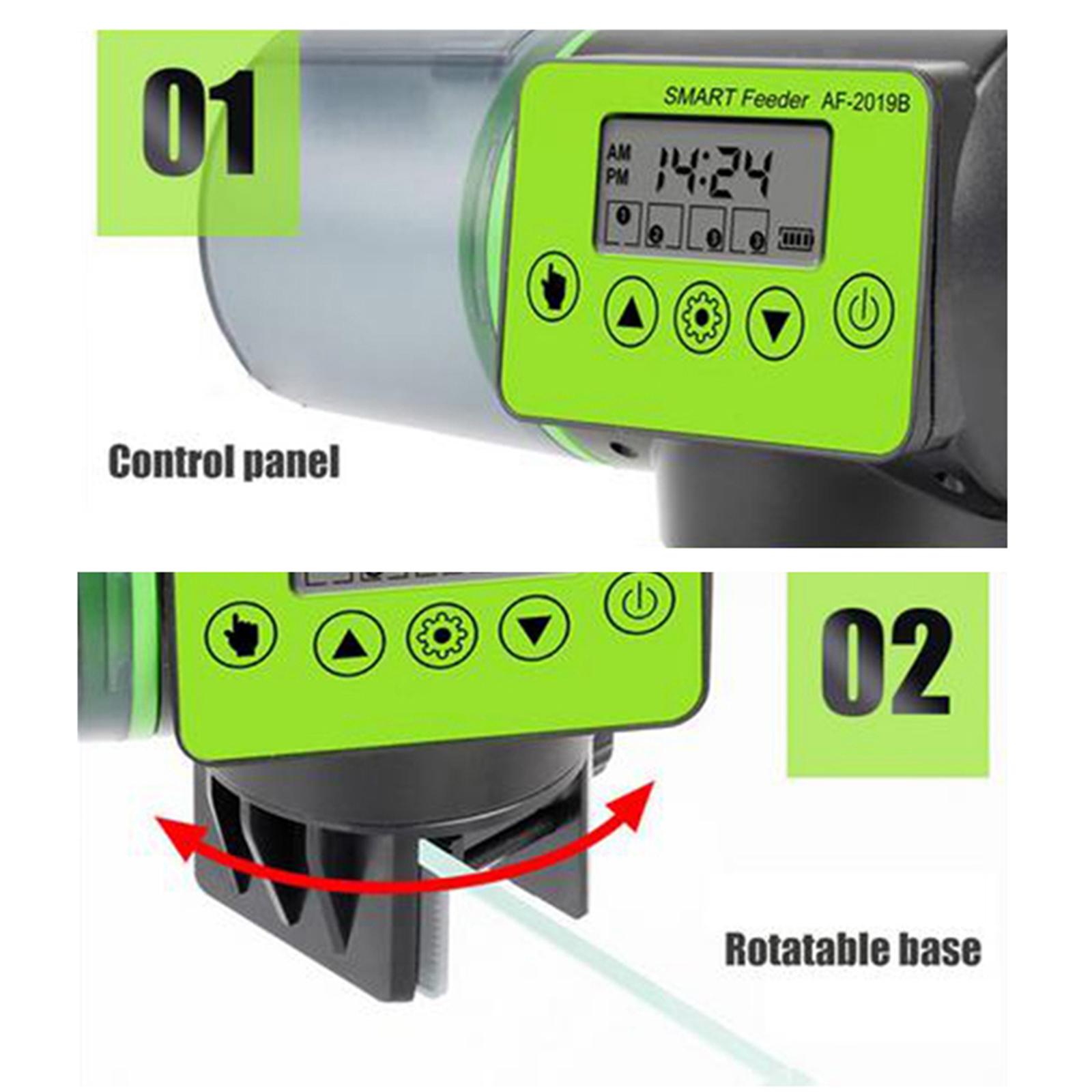 Automatic Fish Feeder, Moisture-Proof Electric Auto Fish Food Feeder Timer Dispenser for Small Fish Turtle Tank or Aquarium, Auto Feeding on Vacation