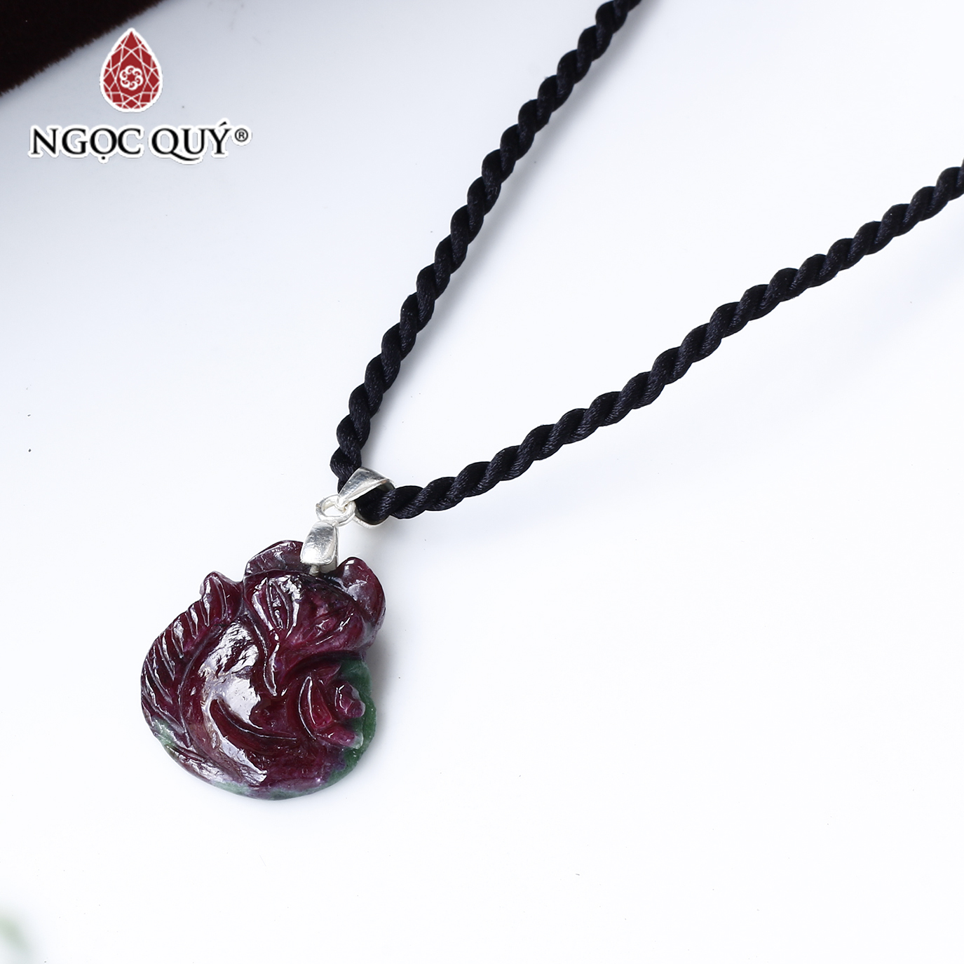 Mặt dây chuyền hồ ly 9 đuôi ruby nam phi mệnh hỏa, thổ - Ngọc Quý Gemstones