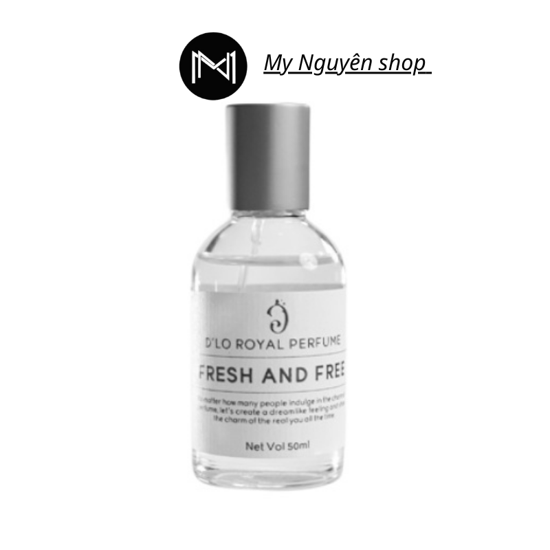 Tinh dầu nước hoa nam D'lo 03 FRESH AND FREE 50ml mùi hương mang màu sắc năng động, tươi trẻ, sôi động | DLO 02