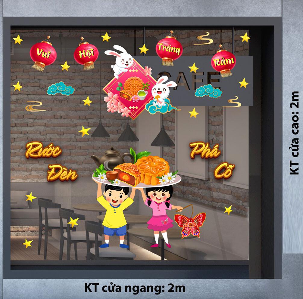 DECAL TRANG TRÍ TRUNG THU 2023  COMBO SỐ 38