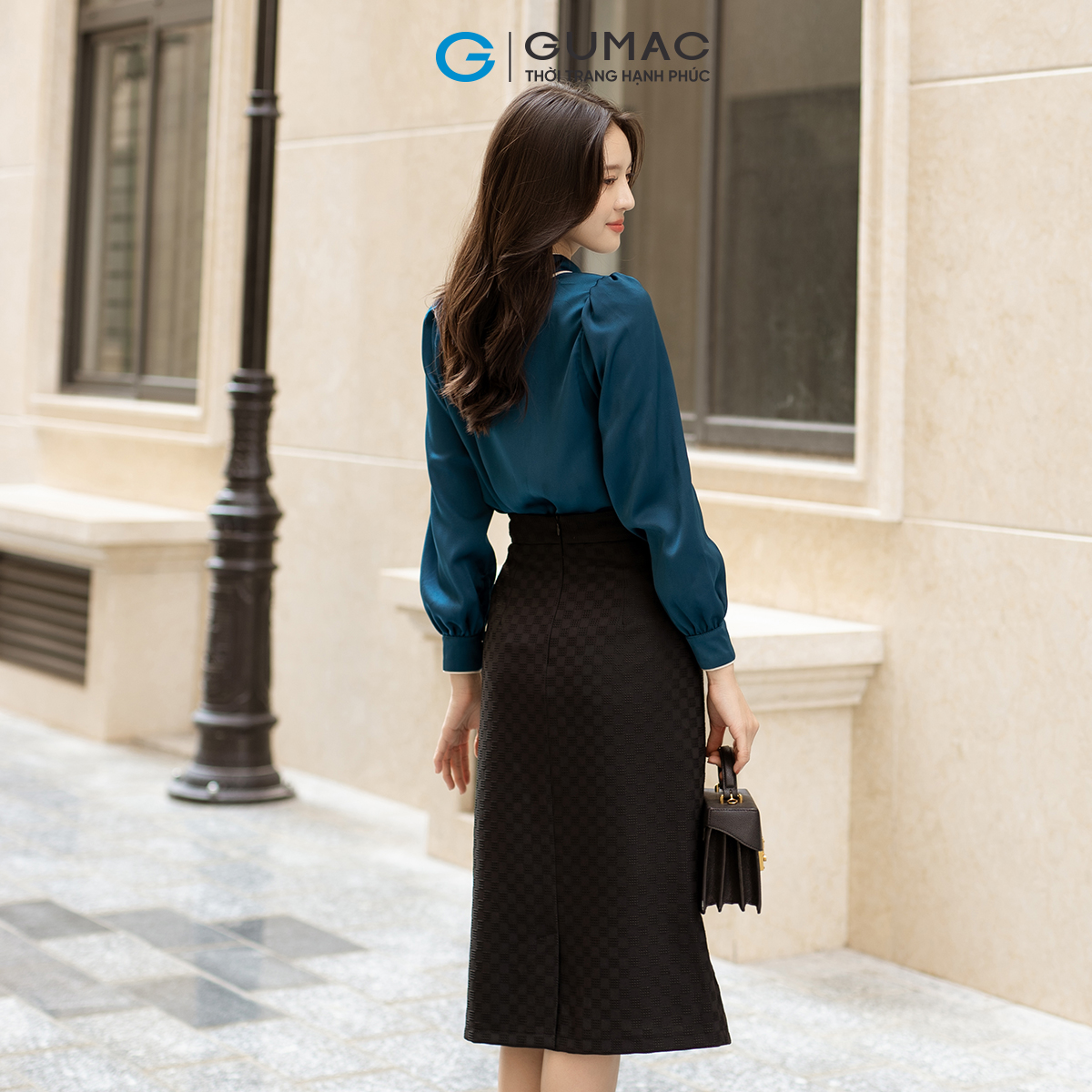 Chân váy phối tà GUMAC VD05002