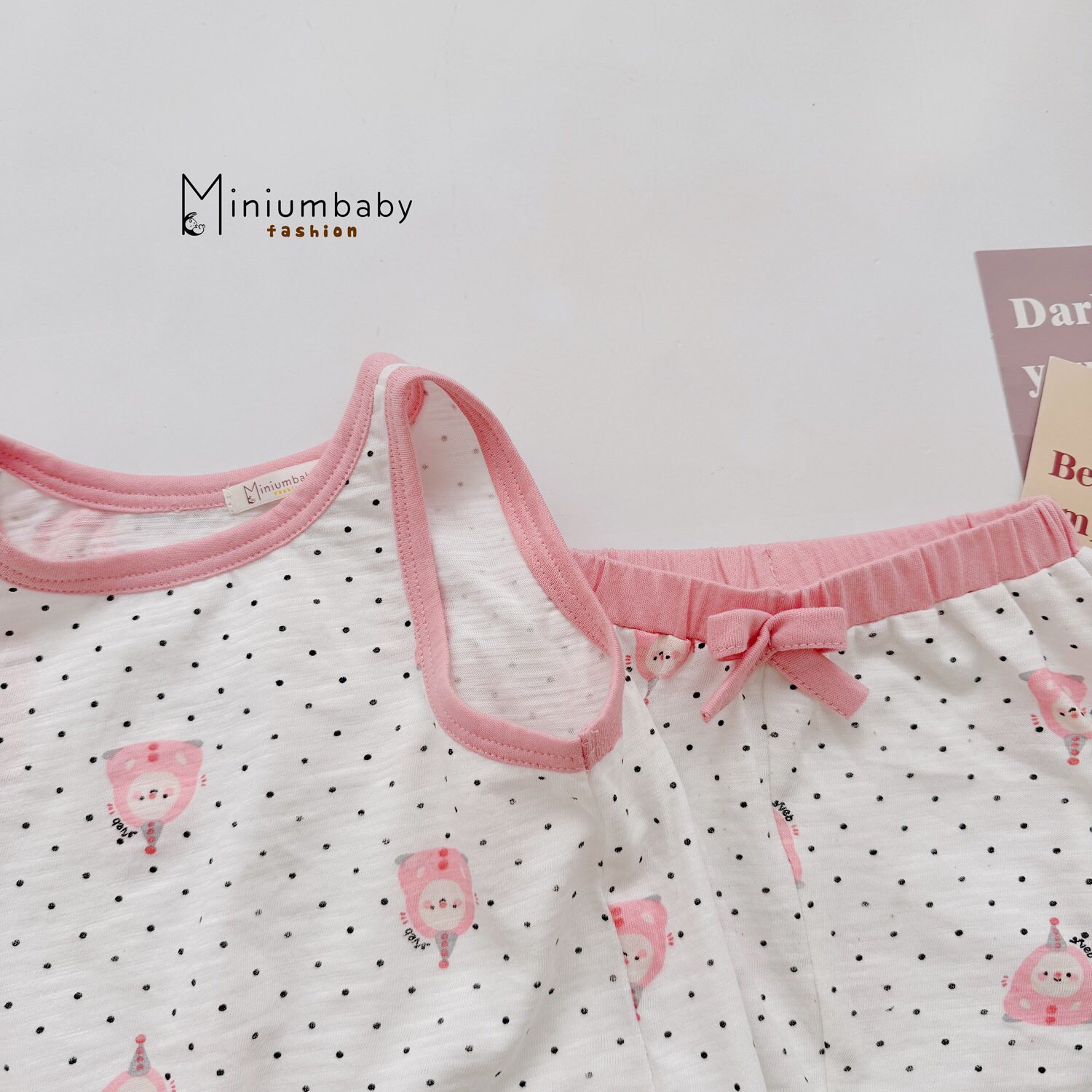 Bộ ba lỗ bé gái điệu đà 1-6 tuổi chữ Myfavou vải cotton xước cao cấp nhẹ thoáng mát kiểu dáng thời trang