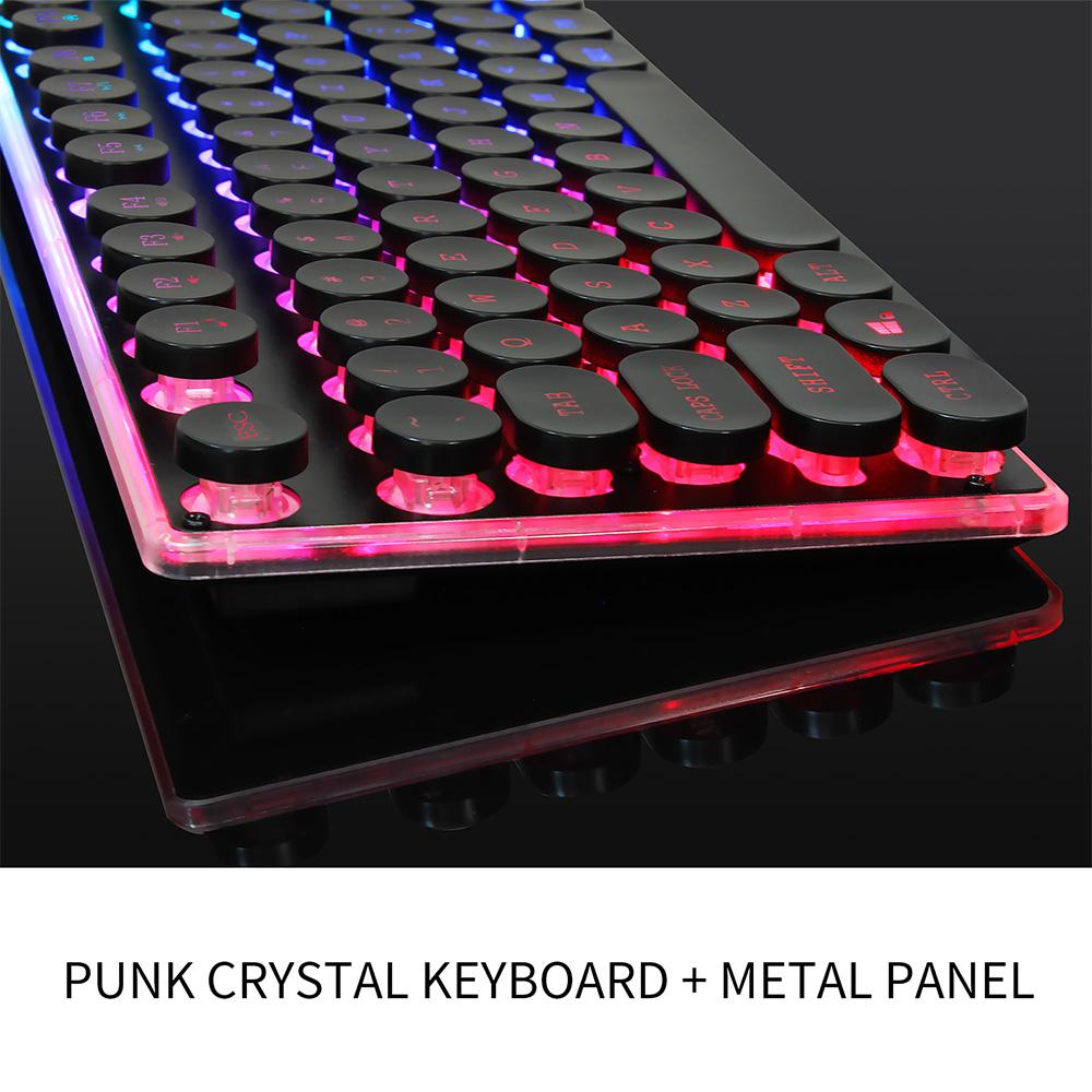 HXSJ V300Y Colorful Backlight Gaming Keyboard Mouse Set RGB Glowing USB Multimedia Ergonomic Mouse Keyboard Combos