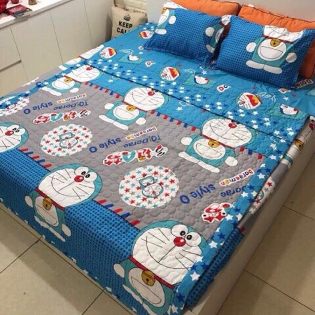 Set chăn ga hè poly kèm 2 vỏ gối đầu, 1 vỏ gối ôm