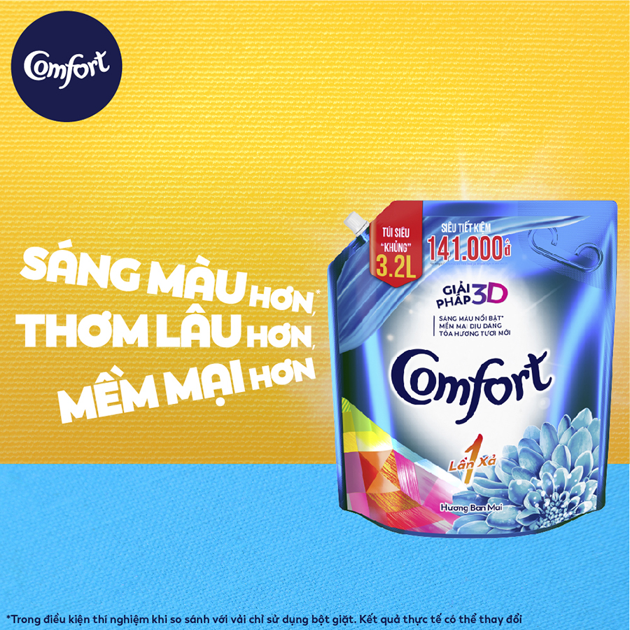 Hình ảnh Nước xả vải Comfort Một Lần Xả Hương Ban Mai Túi 3.2L - Giải pháp 3D Hình ảnh Nước xả vải Comfort Một Lần Xả Hương Ban Mai Túi 3.2L - Giải pháp 3D