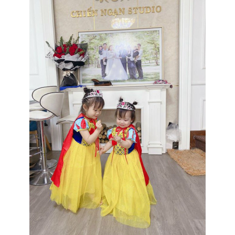 Váy Bạch Tuyết kèm tà xinh xắn size 100-150 - VBTKT2209