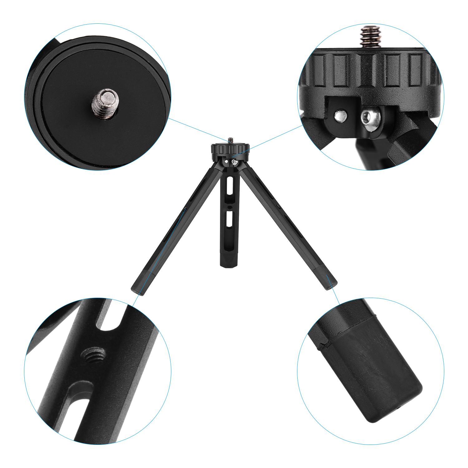 Giá đỡ chân máy bằng kim loại để bàn 1/4 inch Vít 4 mức Chiều cao có thể điều chỉnh cho Máy ảnh DSLR