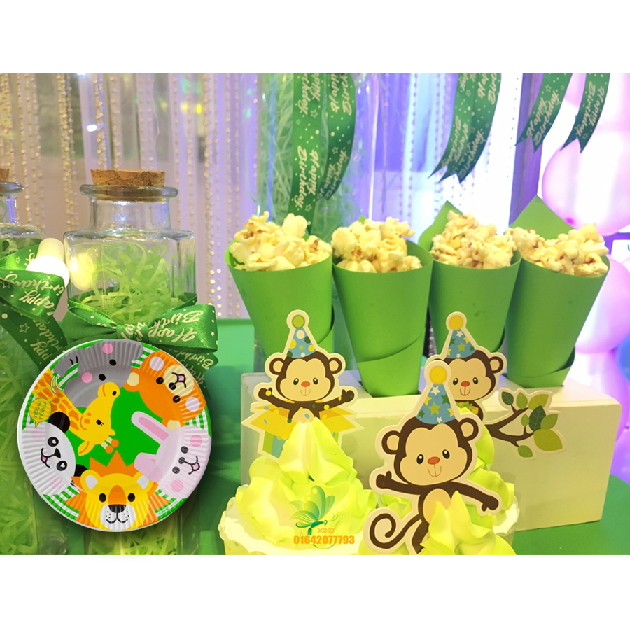 Bộ 3 đĩa giấy dùng một lần hình động vật - Hàng nội địa Nhật